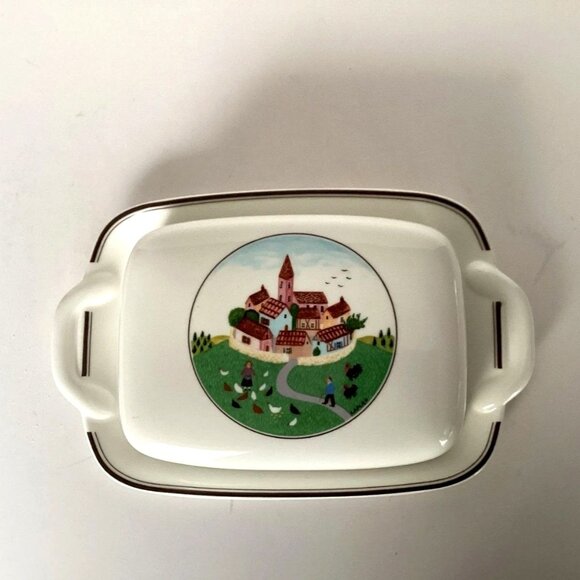 Villeroy & Boch Design Naif Village Covered Butter Dish - Picture 1 of 7